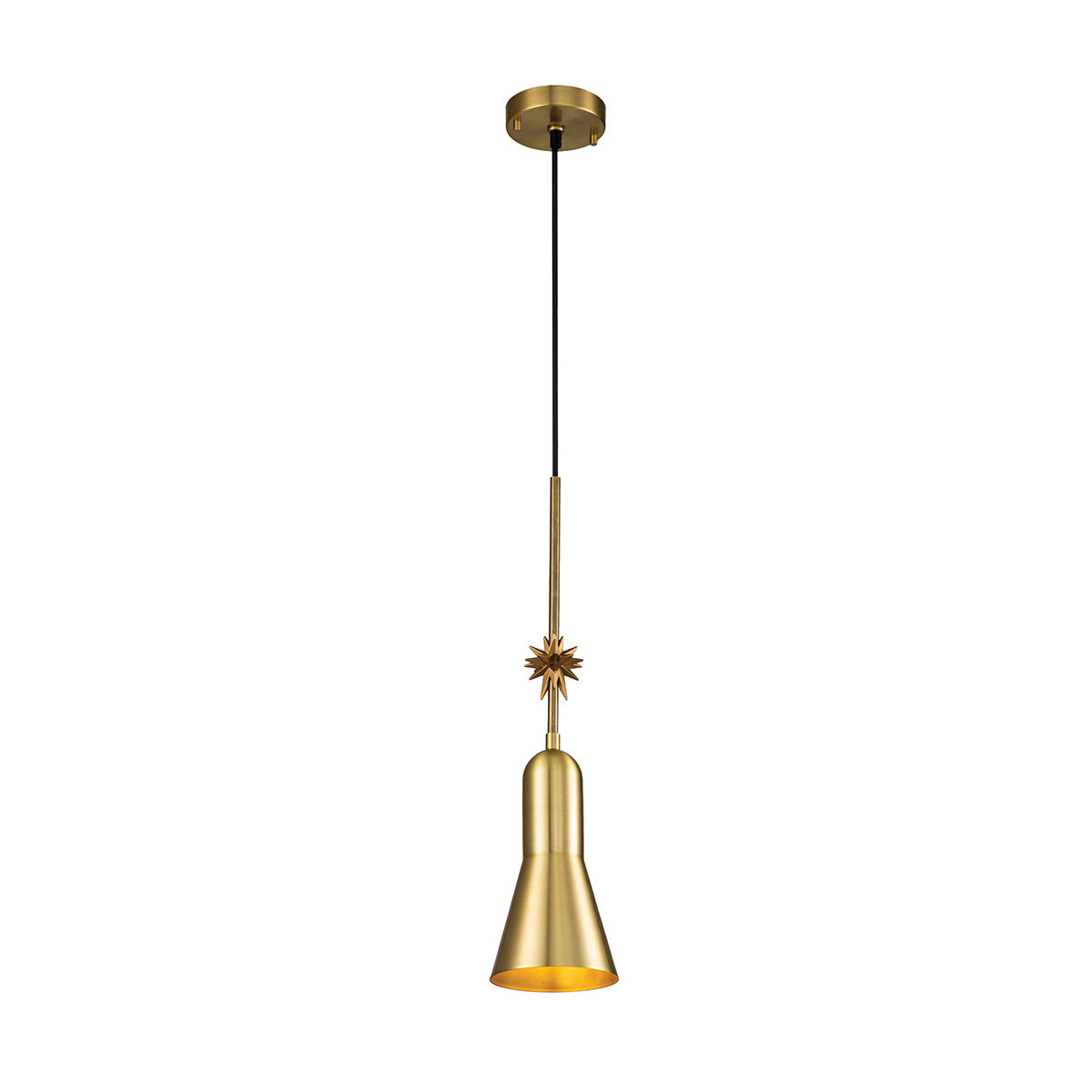 Etoile Small Kitchen Pendant Light Aged Brass / Gold Leaf