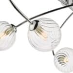 Dar Etta 6 Lamp Low Ceiling Light Polished Chrome Clear Glass