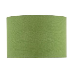 Etzel 30cm diameter table lamp lampshade in green linen on white background