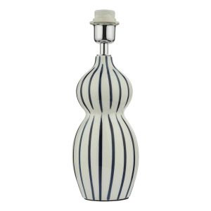 Evie gourd shaped ceramic table lamp in white and blue base only on white background