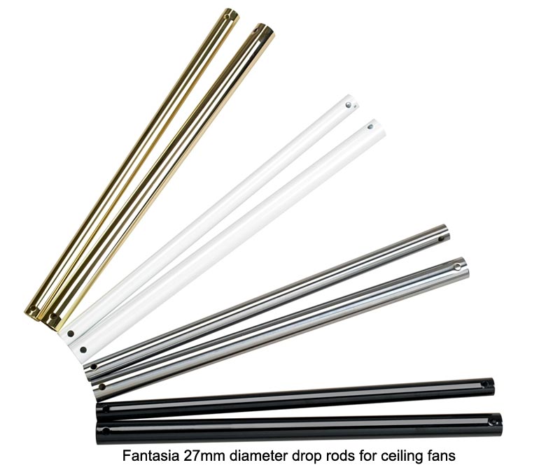 Fantasia 27mm Diameter Ceiling Fan Drop Rod 12″ Pewter