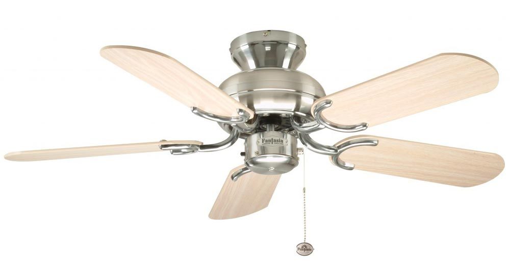 Fantasia Capri 36 Ceiling Fan No Light Stainless Steel Maple Fantasia Capri 36 Ceiling Fan No Light Stainless Steel Maple Silver
