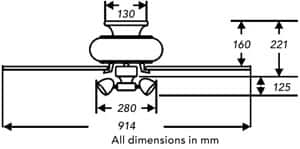 Fantasia Capri 36-inch ceiling fan dimensions