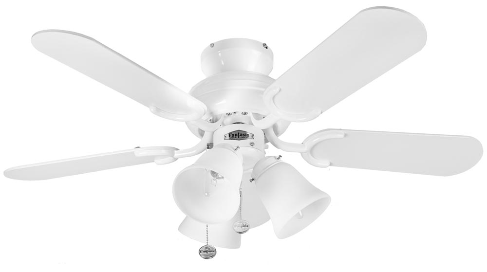 Fantasia Capri Combi 36 Ceiling Fan Light Kit Gloss White 110194 - 36 Inch Ceiling Fan With Light Kit