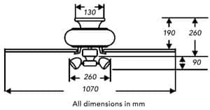 Fantasia Mayfair 42-inch ceiling fan dimensions