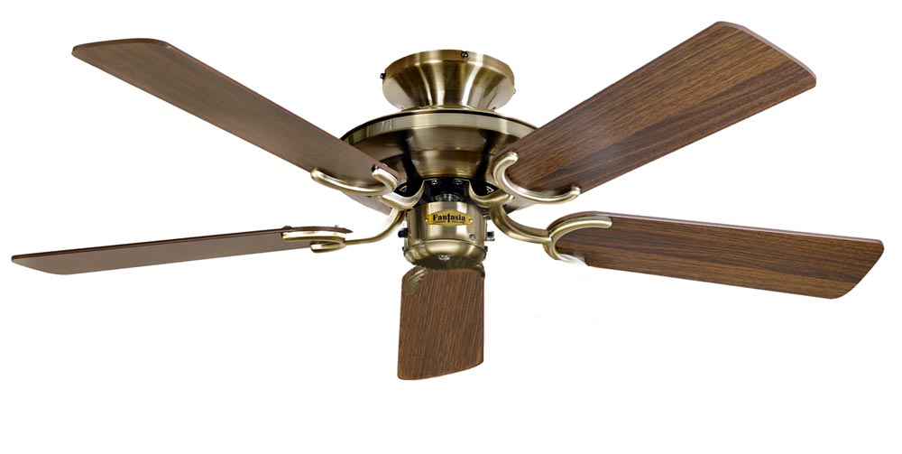 Fantasia Mayfair 42″ Ceiling Fan Without Light Antique Brass / Oak