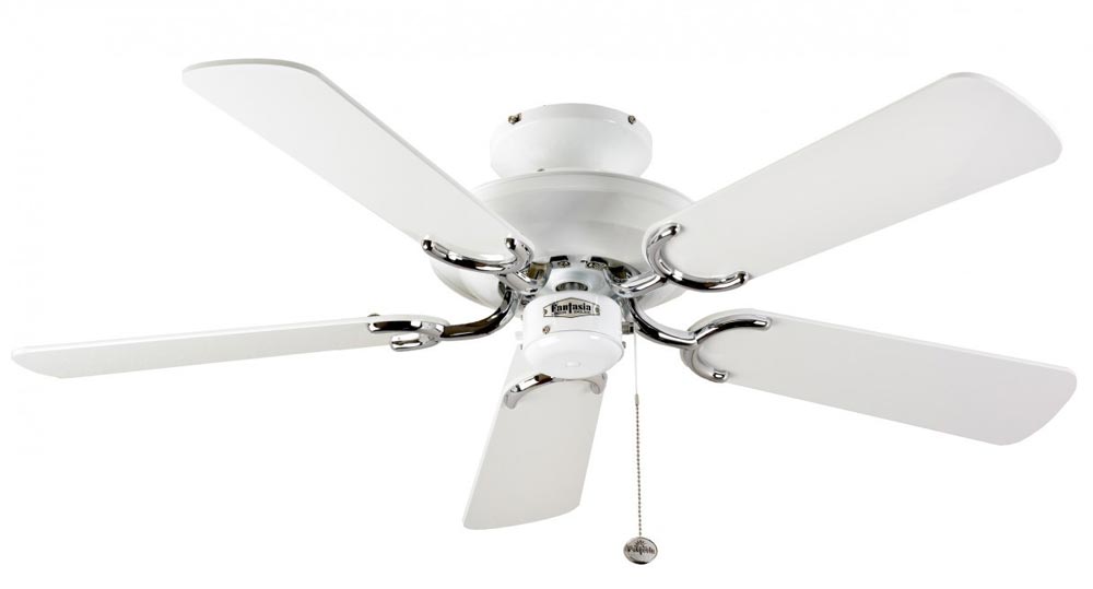 Fantasia Mayfair 42″ Ceiling Fan Without Light White / Stainless Steel