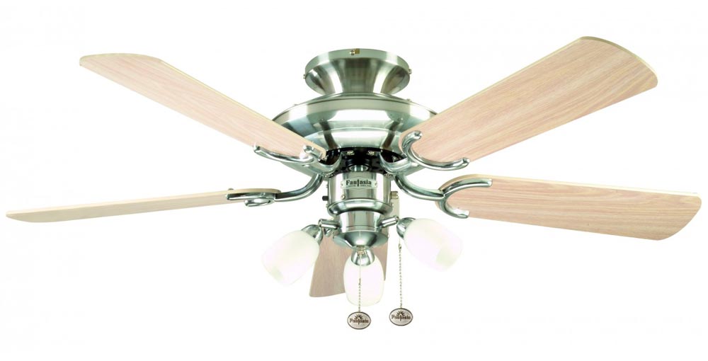 Fantasia Mayfair Combi 42″ Ceiling Fan Light Stainless Steel / Maple