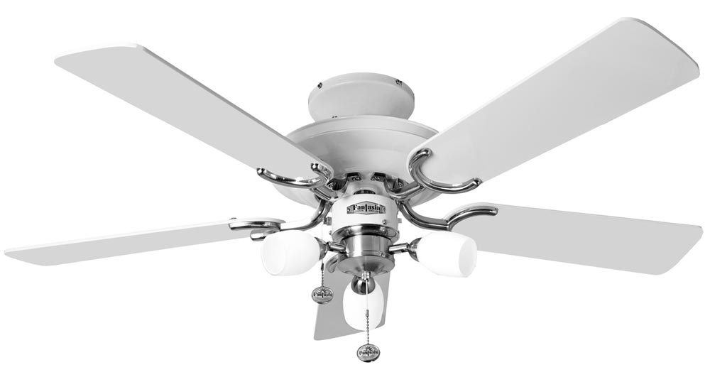 Fantasia Mayfair Combi 42 Ceiling Fan Light White Stainless Steel Fantasia Mayfair Combi 42 Ceiling Fan Light White Stainless Steel