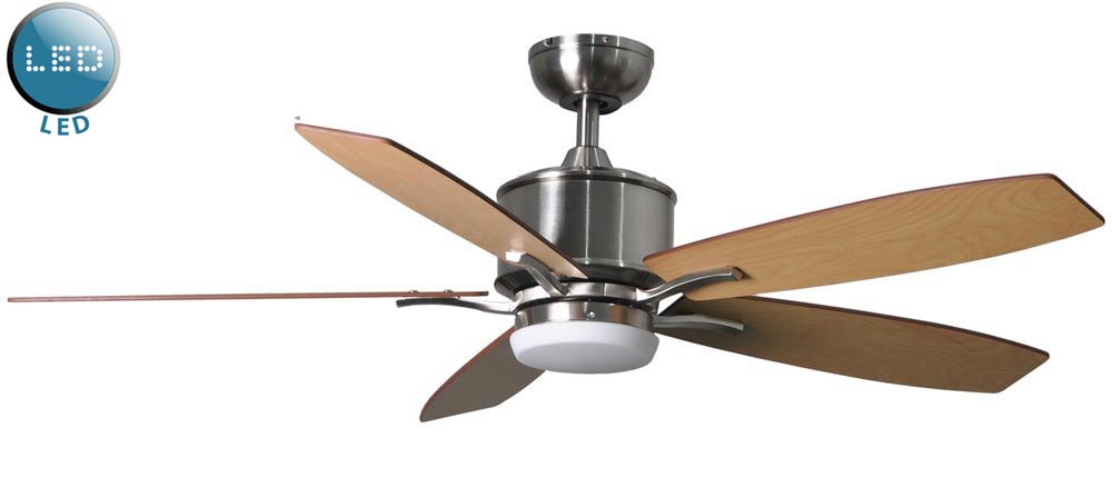 Prima 52″ Remote Control Ceiling Fan LED Light Brushed Nickel