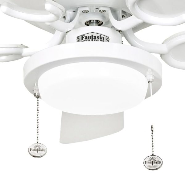 Fantasia Verona LED Pull Switch Fan Light Kit Gloss White
