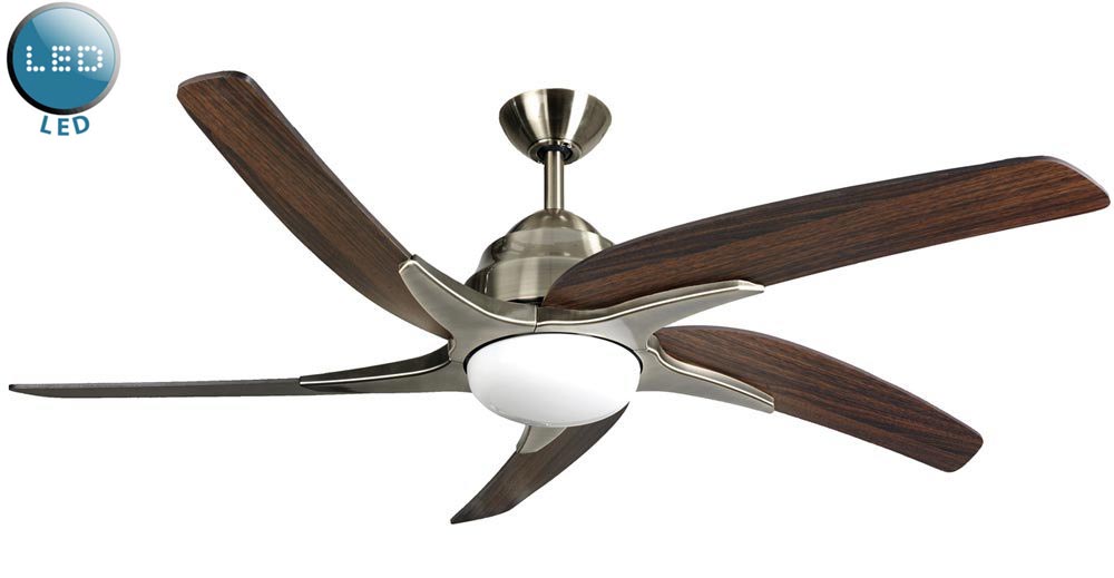 Fantasia Viper Plus Remote 54" Ceiling Fan LED Antique Brass / Dark Oak 116097