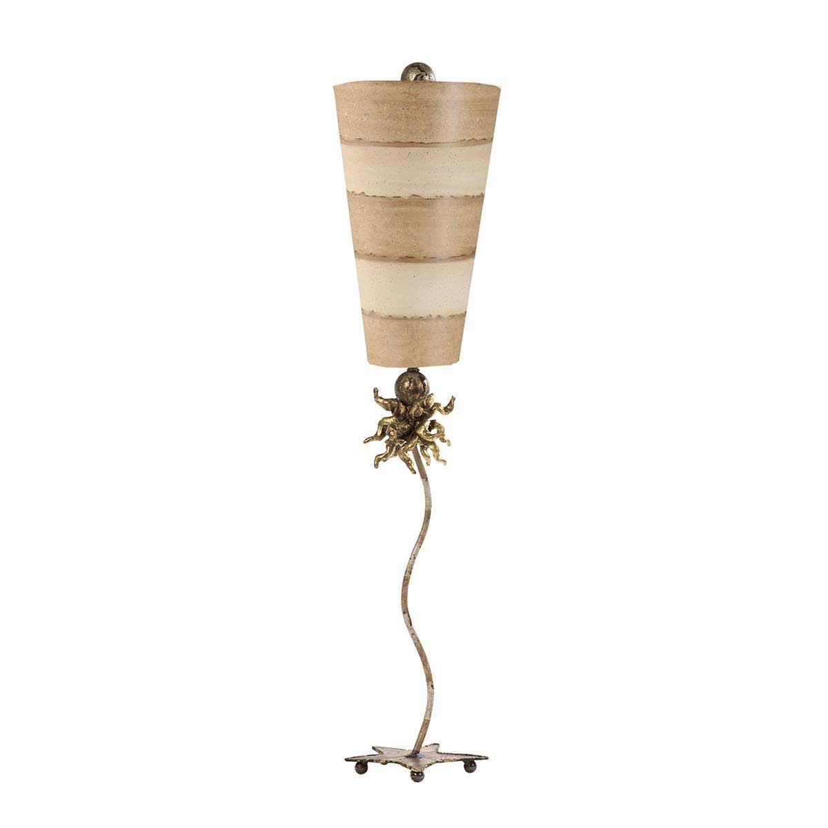 Flambeau Anemone 1 Light Table Lamp Taupe & Cream