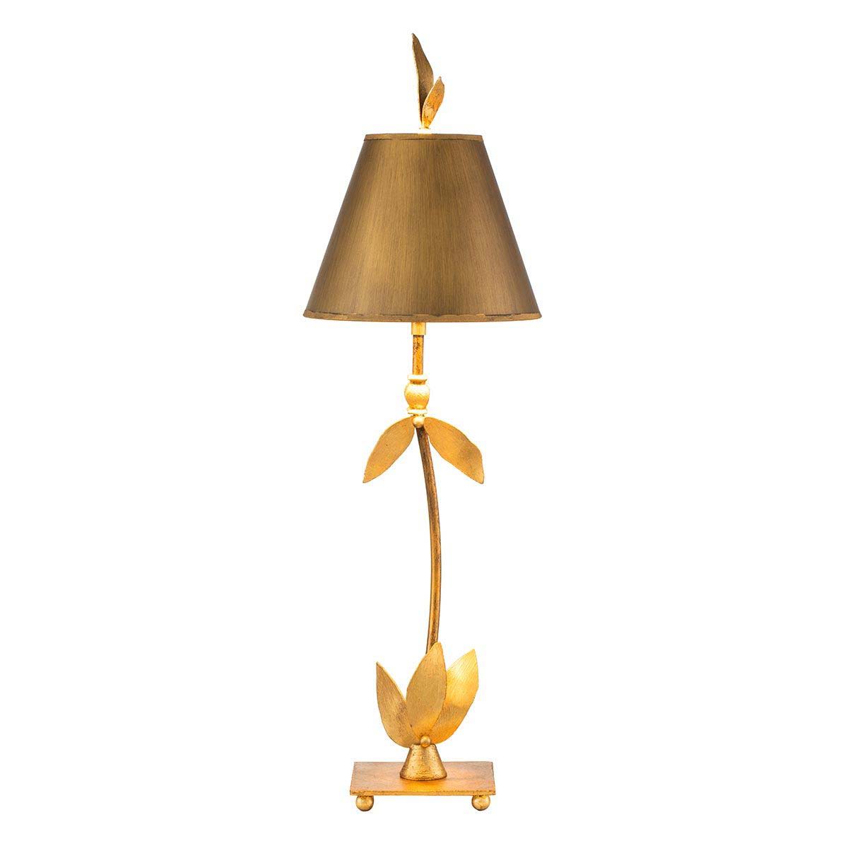 Flambeau Red Bell 1 Light Buffet Table Lamp Gold Leaf