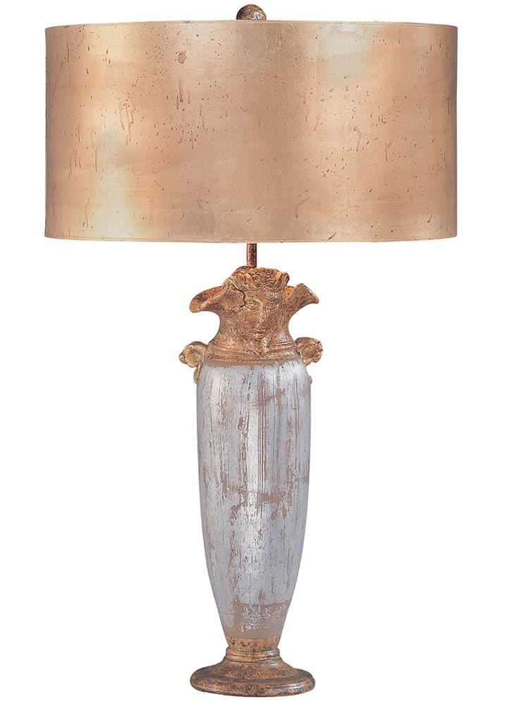 Flambeau Bienville 1 Light Table Lamp Silver & Gold Shade