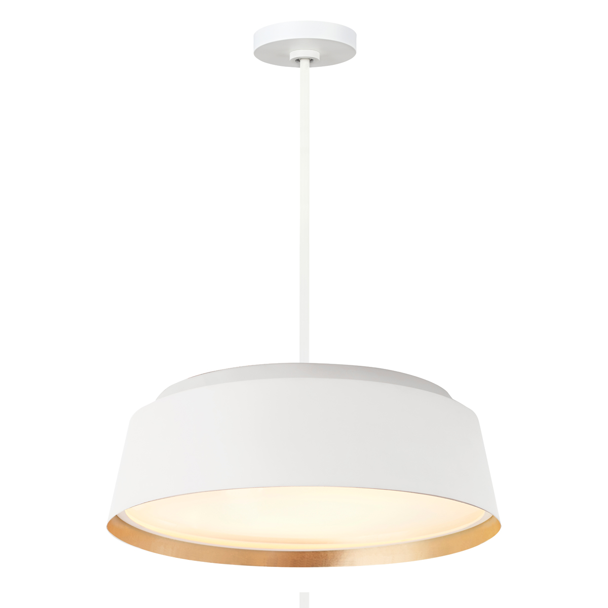 Feiss Asher Matte White Modern 5 Light Ceiling Pendant Gold Leaf Inner