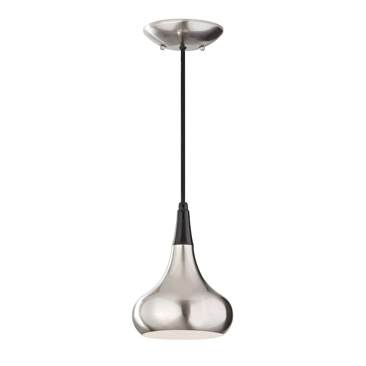 Feiss Beso 1 Light Mini Pendant Brushed Steel Retro Style