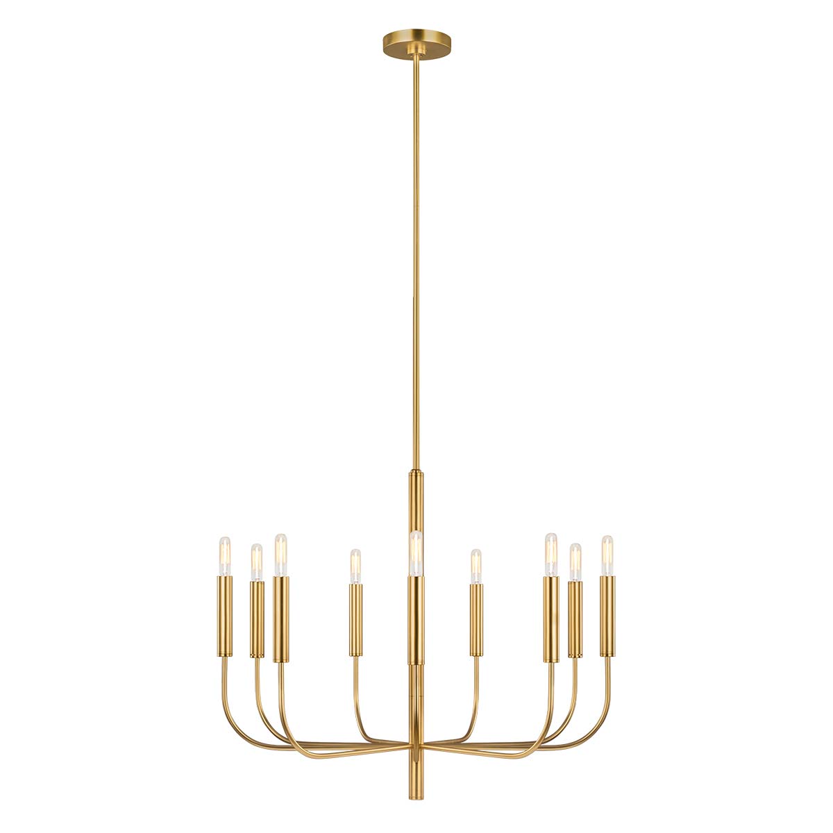Feiss Brianna 9 Light Chandelier In Burnished Brass Finish