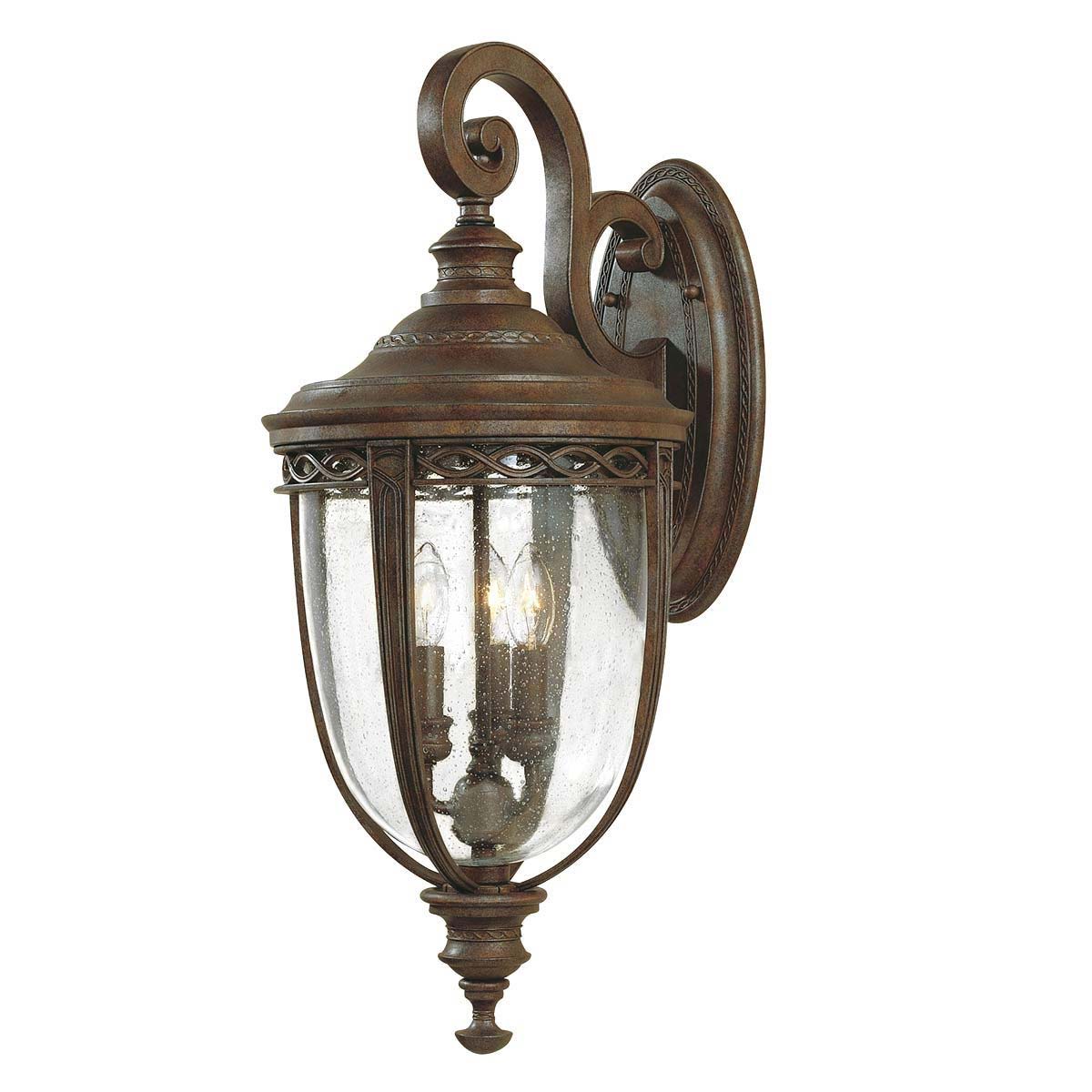 Feiss English Bridle 3 Light Large Outdoor Wall Lantern British Bronze