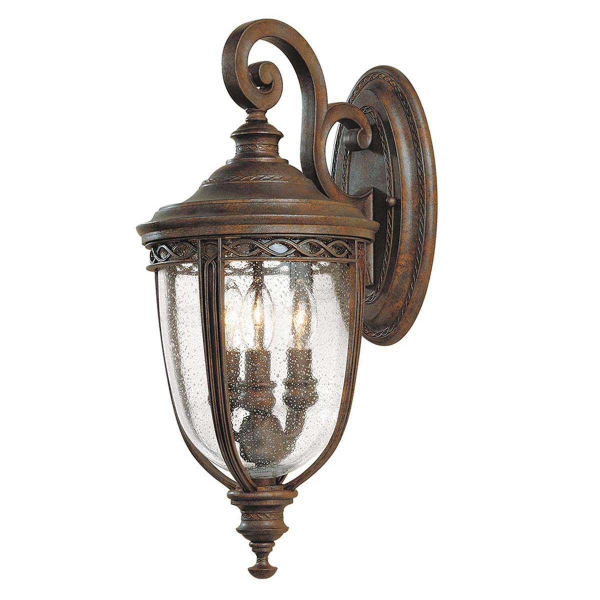 Feiss English Bridle 3 Light Medium Outdoor Wall Lantern British Bronze