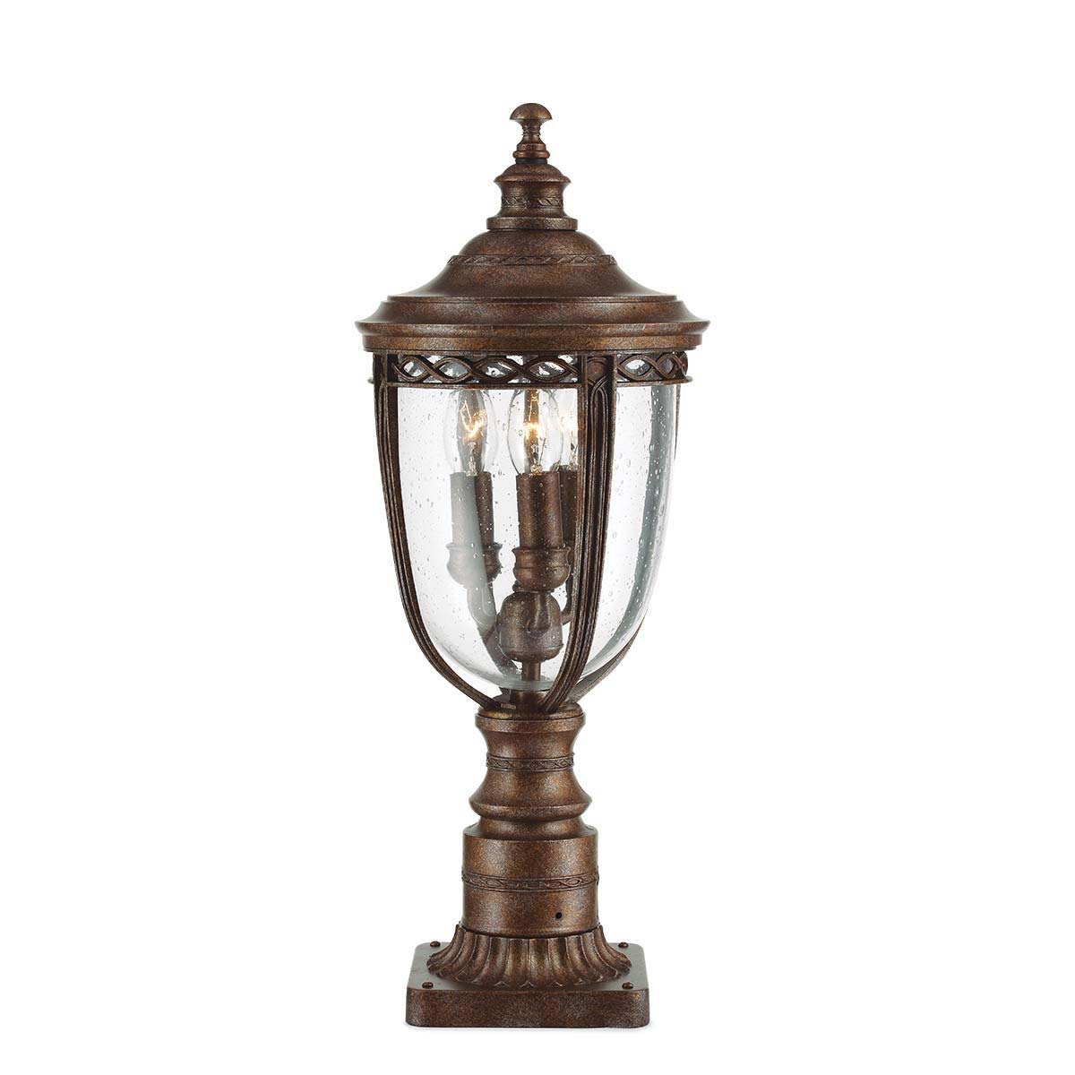 Feiss English Bridle 3 Light Medium Outdoor Post Lantern British Bronze