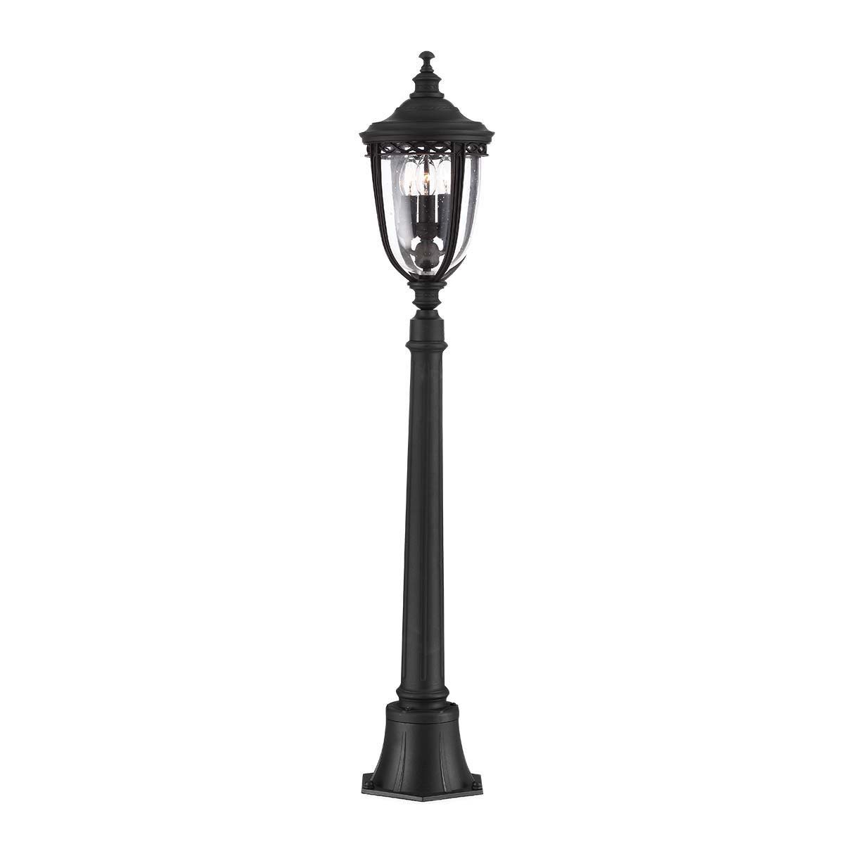 Feiss English Bridle 3 Light Medium Outdoor Post Lantern In Black