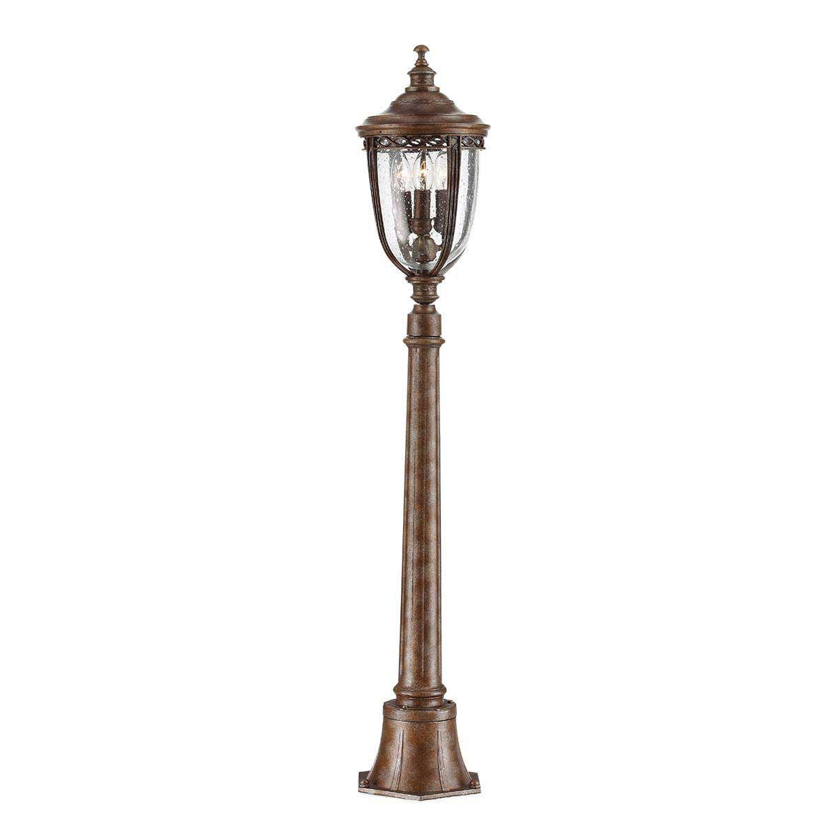Feiss English Bridle 3 Light Outdoor Post Lantern In British Bronze