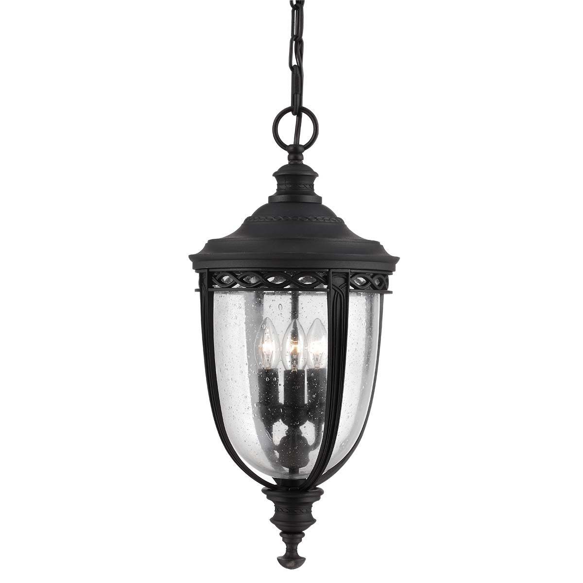 Feiss English Bridle 3 Light Large Hanging Outdoor Porch Lantern In Black
