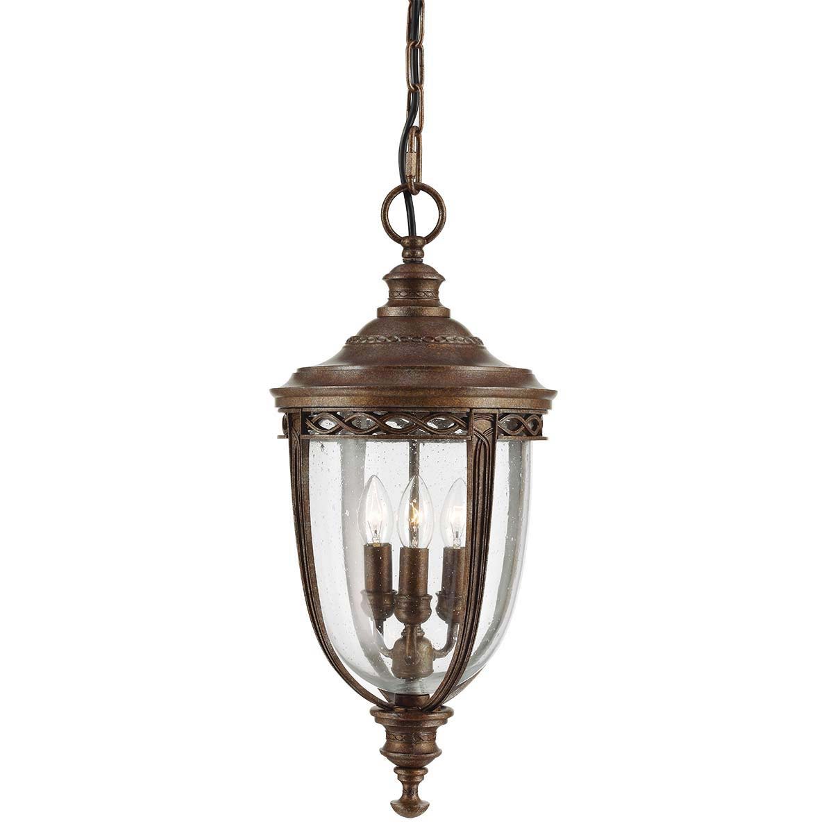 Feiss English Bridle 3 Light Large Hanging Porch Lantern British Bronze