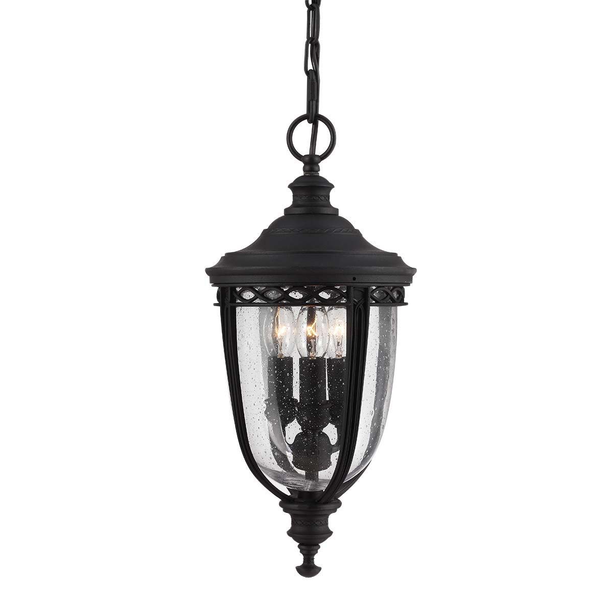 Feiss English Bridle 3 Light Medium Hanging Outdoor Porch Lantern In Black