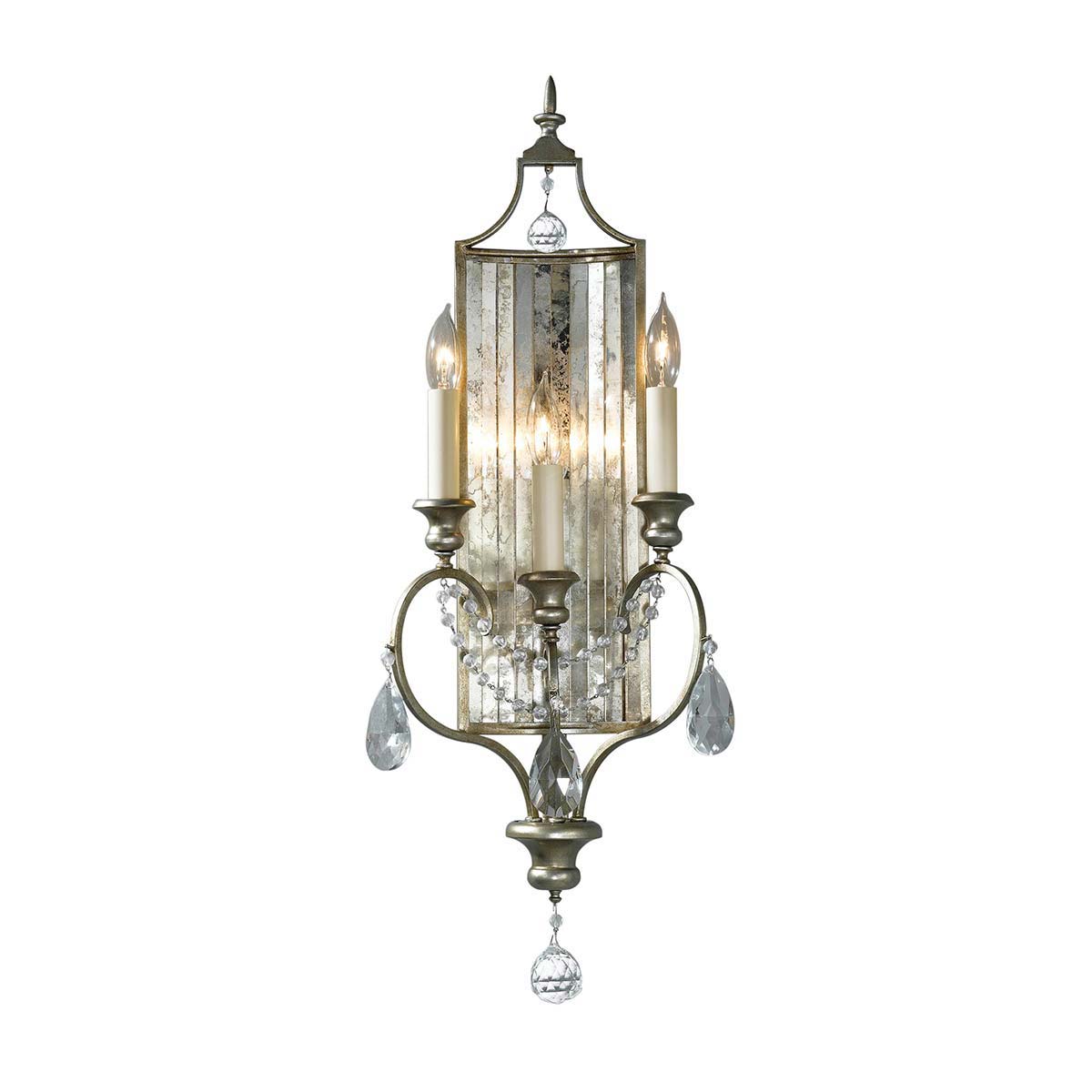 Feiss Gianna Large Gilded Silver 3 Lamp Wall Light