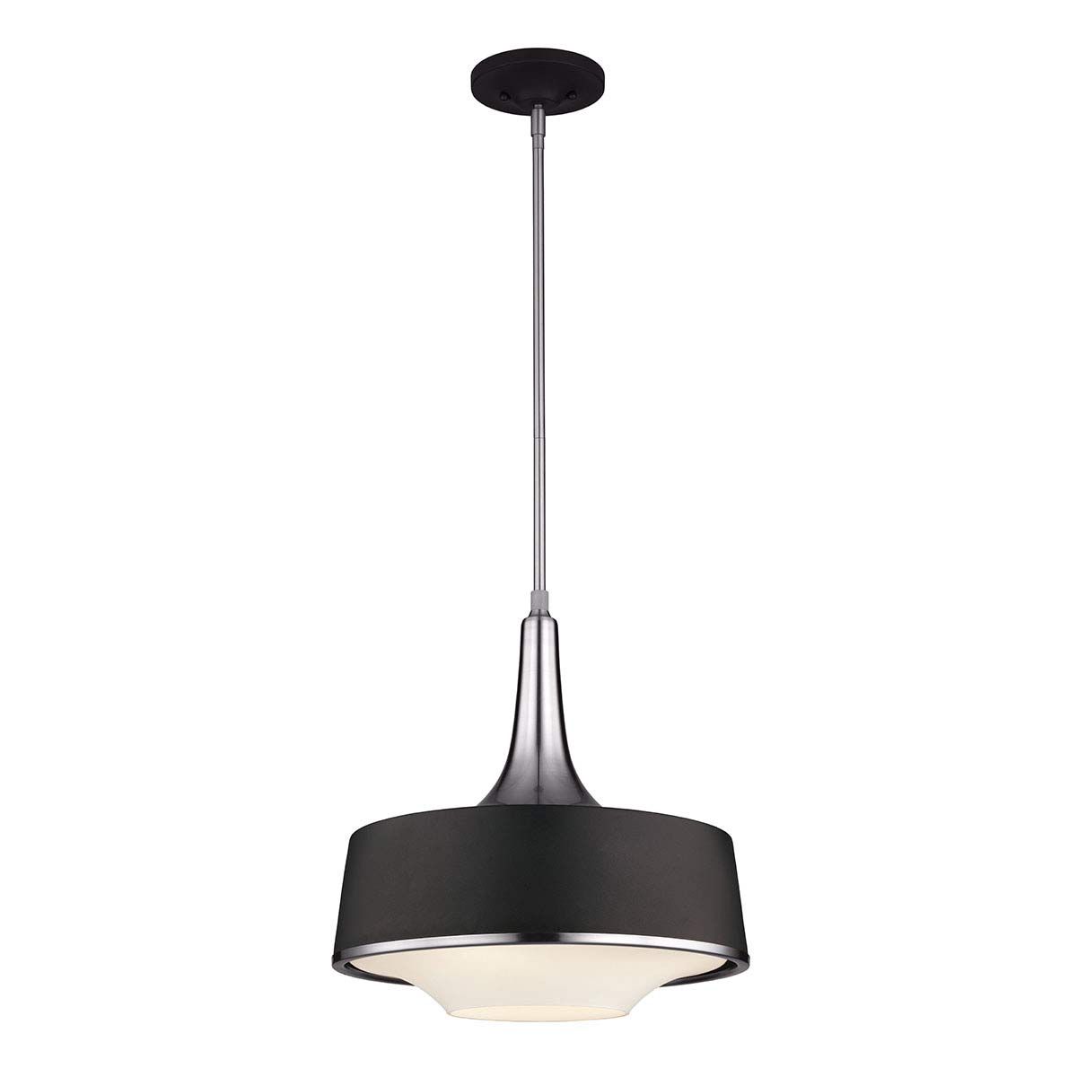 Feiss Holloway Kitchen 4 Light Pendant Brushed Steel And Black
