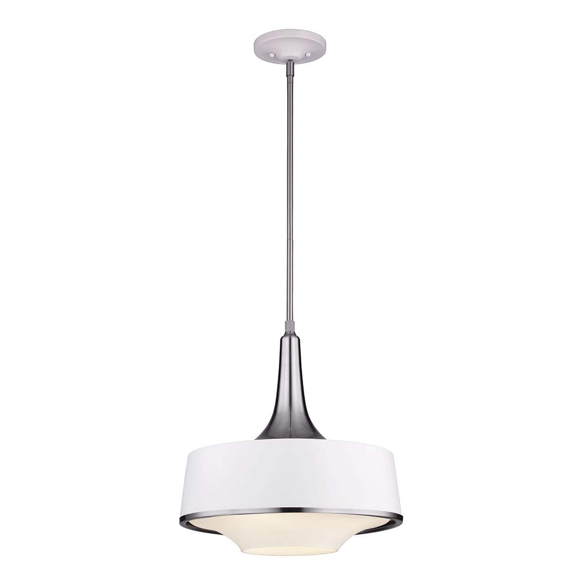 Feiss Holloway Kitchen 4 Light Pendant Brushed Steel And White