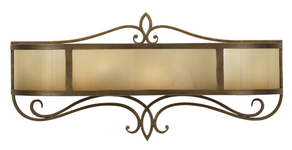 Feiss Justine Large Astral Bronze 2 Light Vanity Wall Light Oak Glass