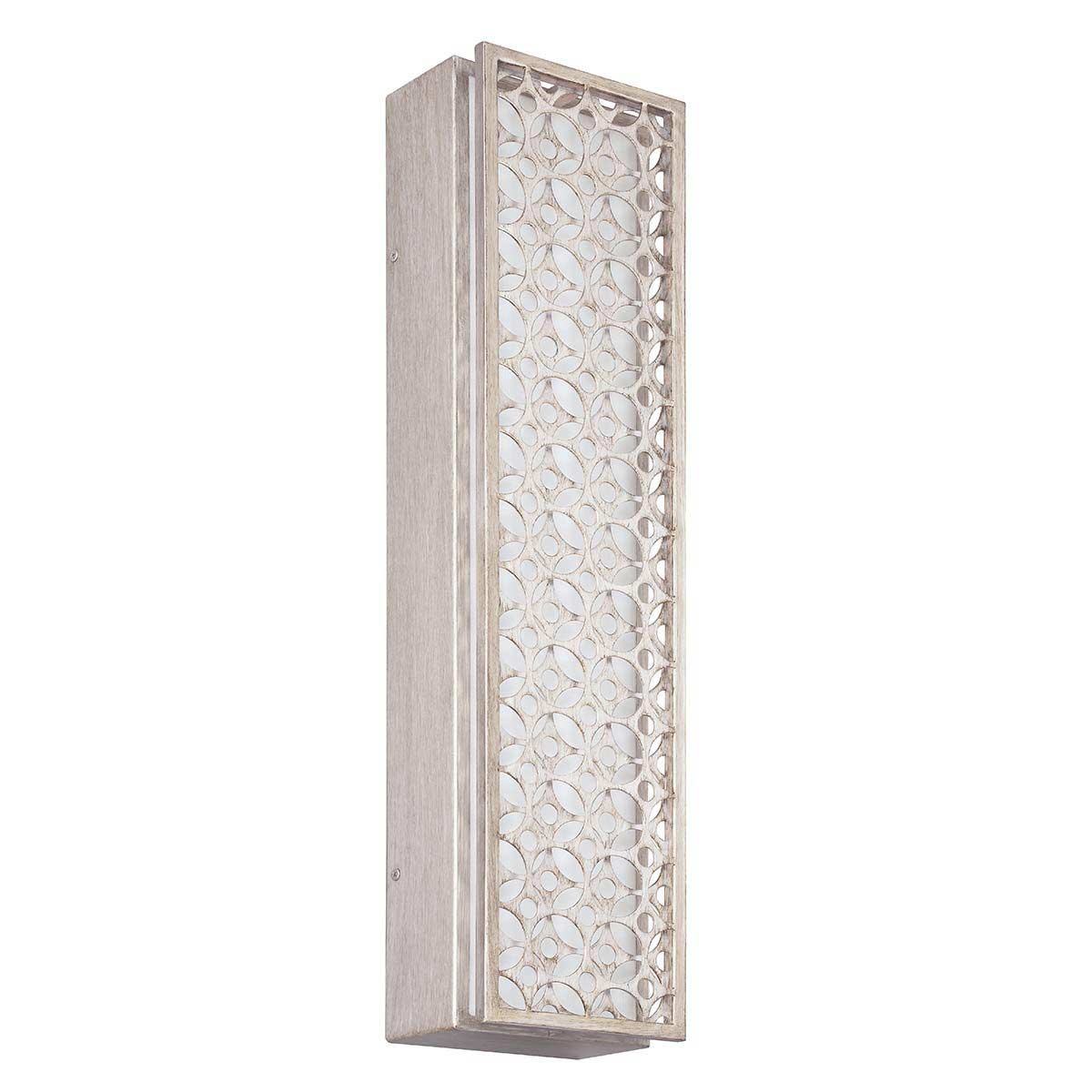Feiss Kenney 4 Light LED Wall Light Sunrise Silver White Linen Shade