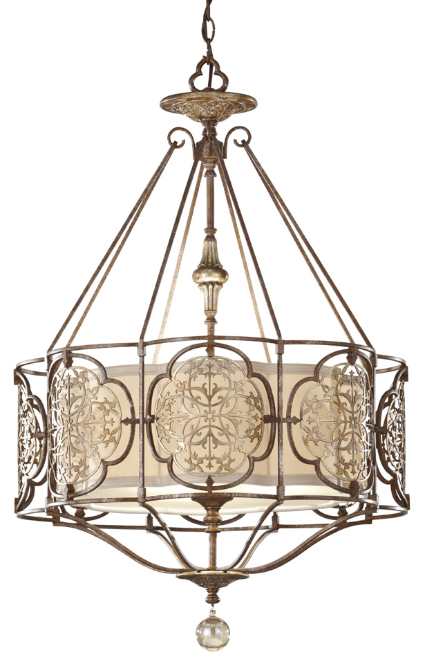 Feiss Marcella Medium Art Deco Designer 3 Light Feature Chandelier