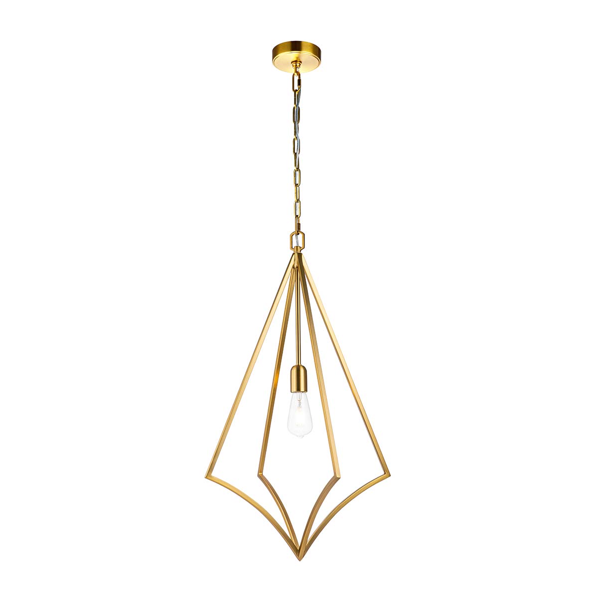 Feiss Nico 1 Light Large Ceiling Pendant Burnished Brass