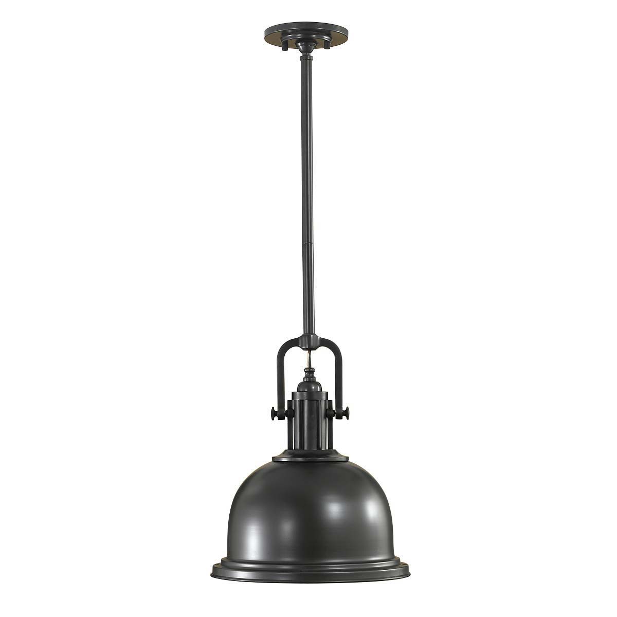 Feiss Parker Place Dark Bronze Medium Industrial Pendant Light