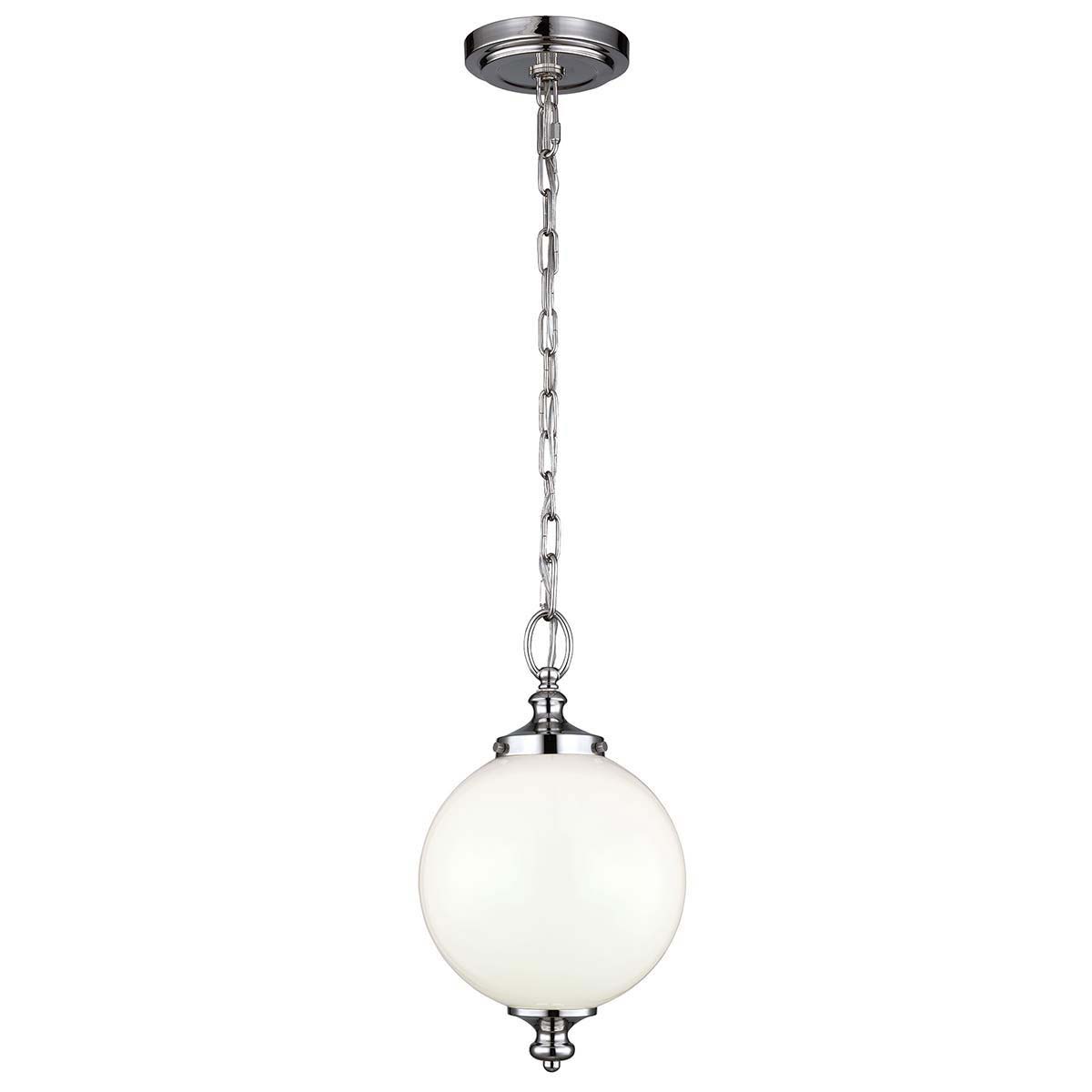 Feiss Parkman Polished Nickel 1 Light Small Opal Globe Pendant