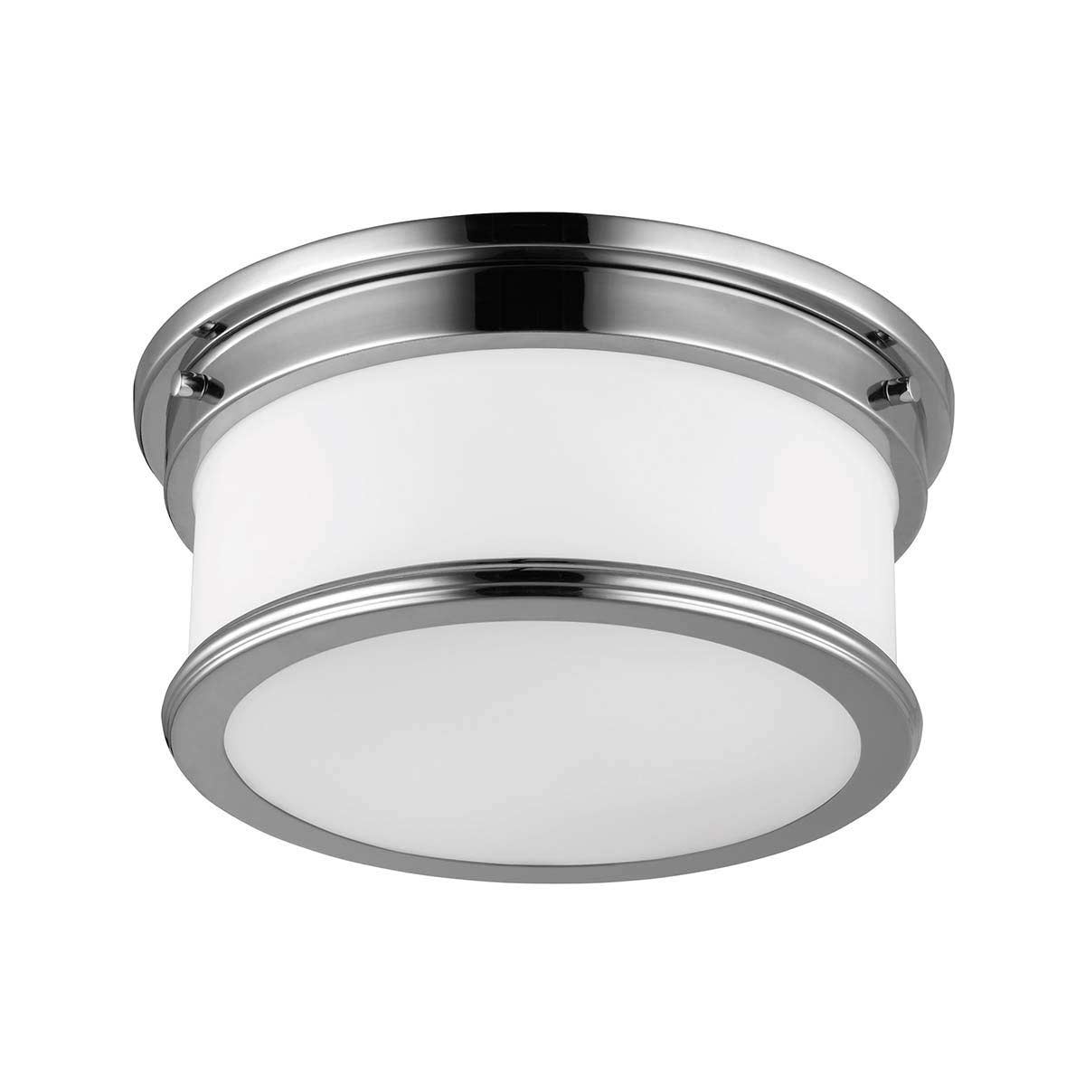 Feiss Payne Polished Chrome 2 Light Flush Bathroom Ceiling Light