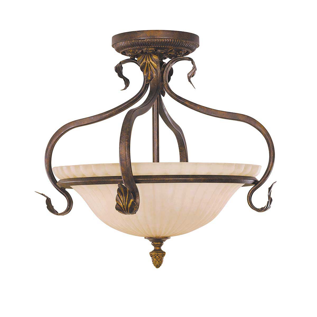 Feiss Sonoma Valley 3 Light Semi Flush Ceiling Light Aged Tortoise Shell