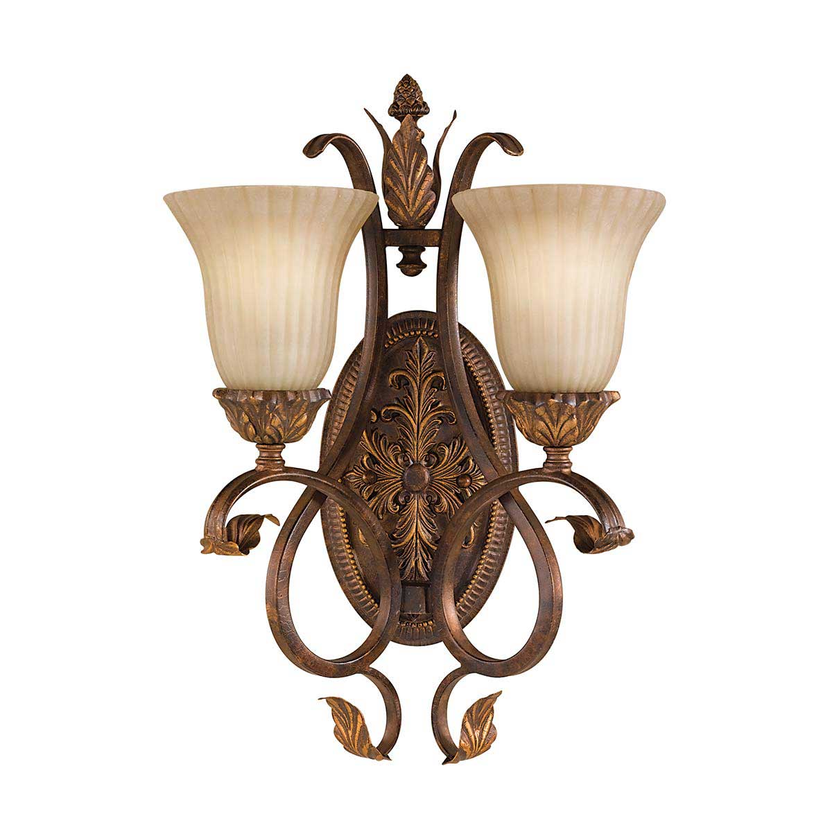 Feiss Sonoma Valley 2 Lamp Tall Wall Light Aged Tortoise Shell