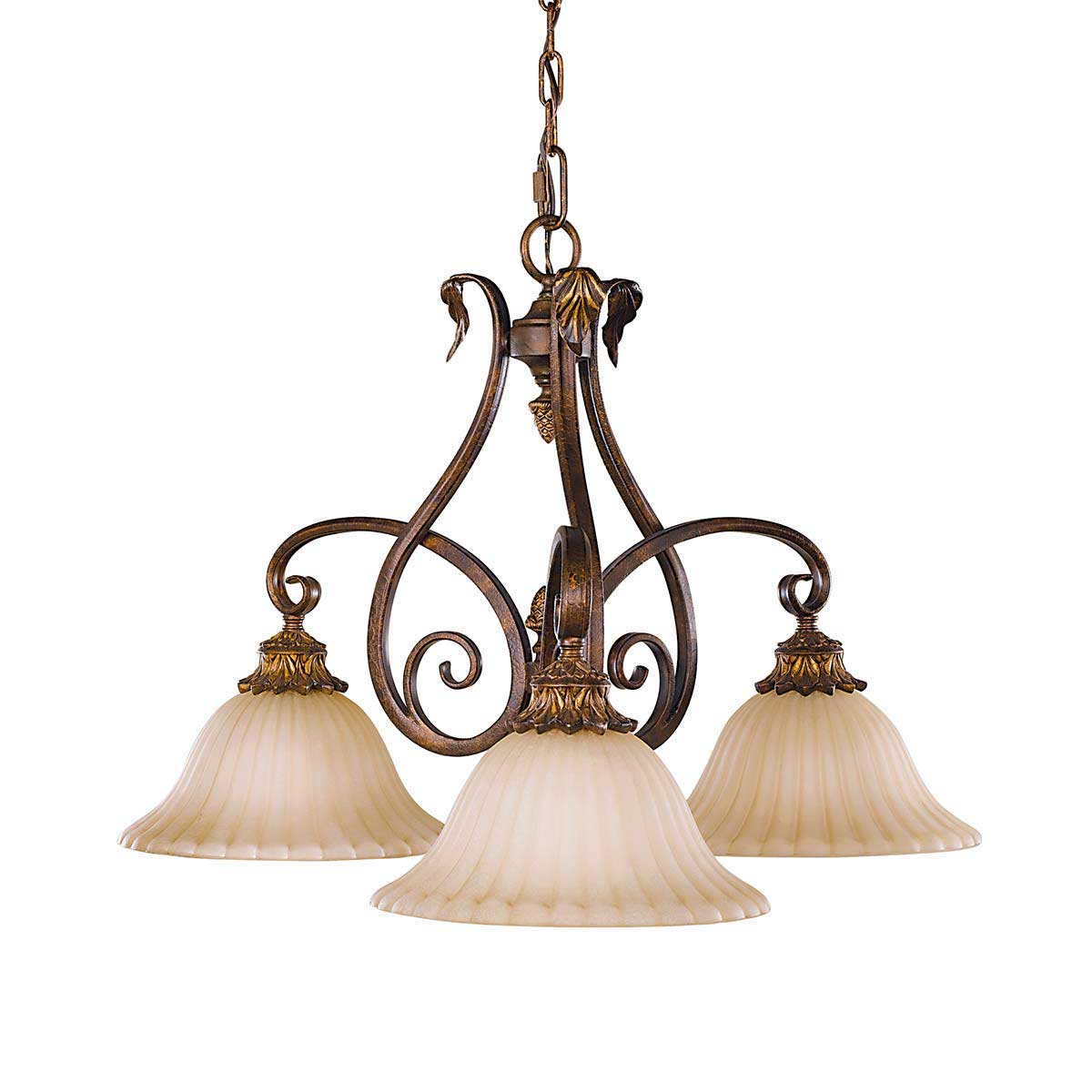 Feiss Sonoma Valley 3 Light Chandelier Aged Tortoise Shell