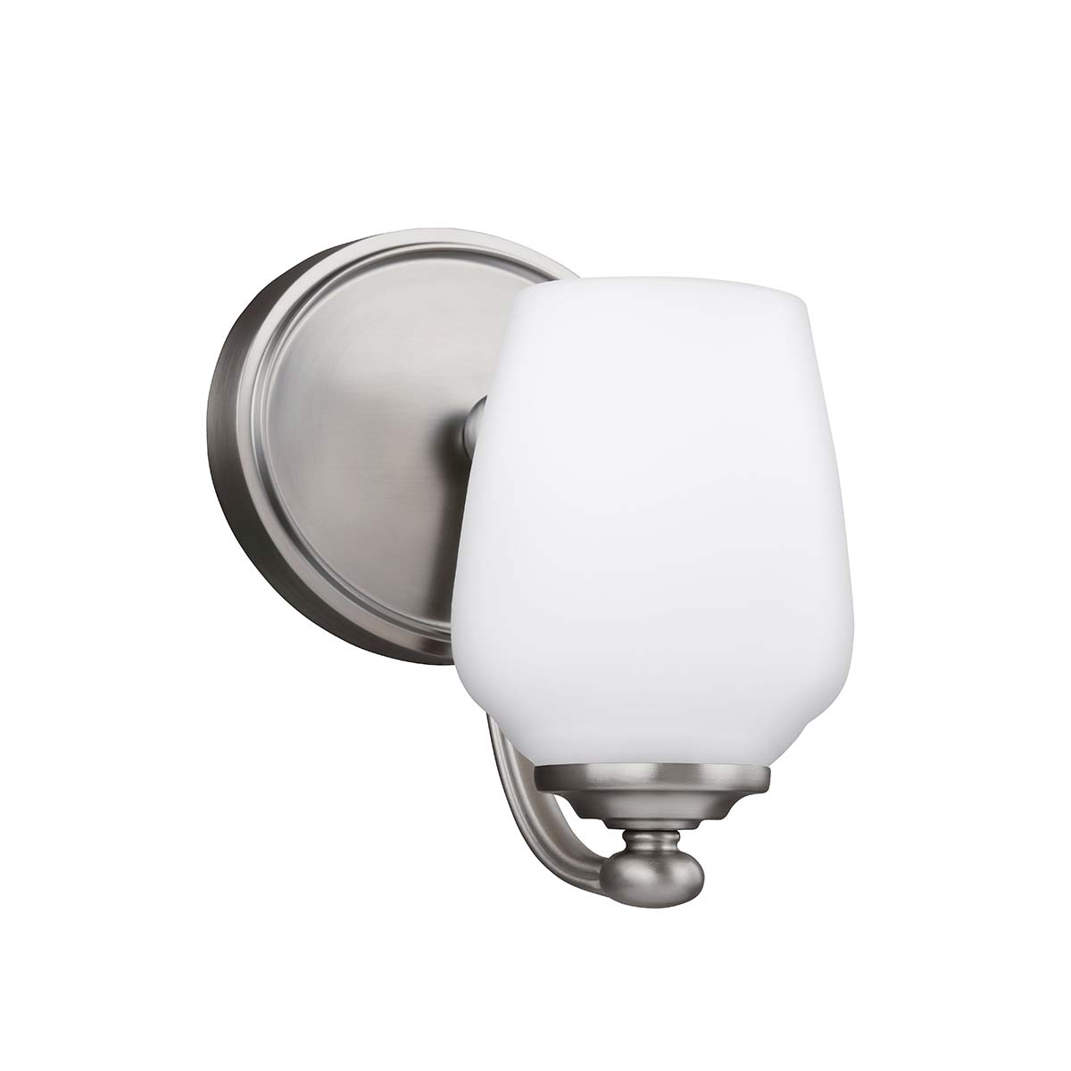 Feiss Vintner Single Wall Light Satin Nickel Opal Glass Shade