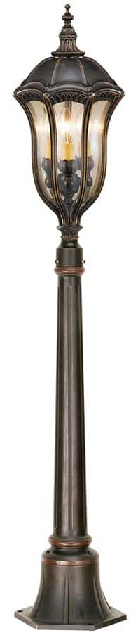 Feiss Baton Rouge Walnut 3 Light Outdoor Post Lantern