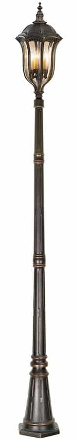 Feiss Baton Rouge Walnut 4 Light Outdoor Lamp Post Lantern