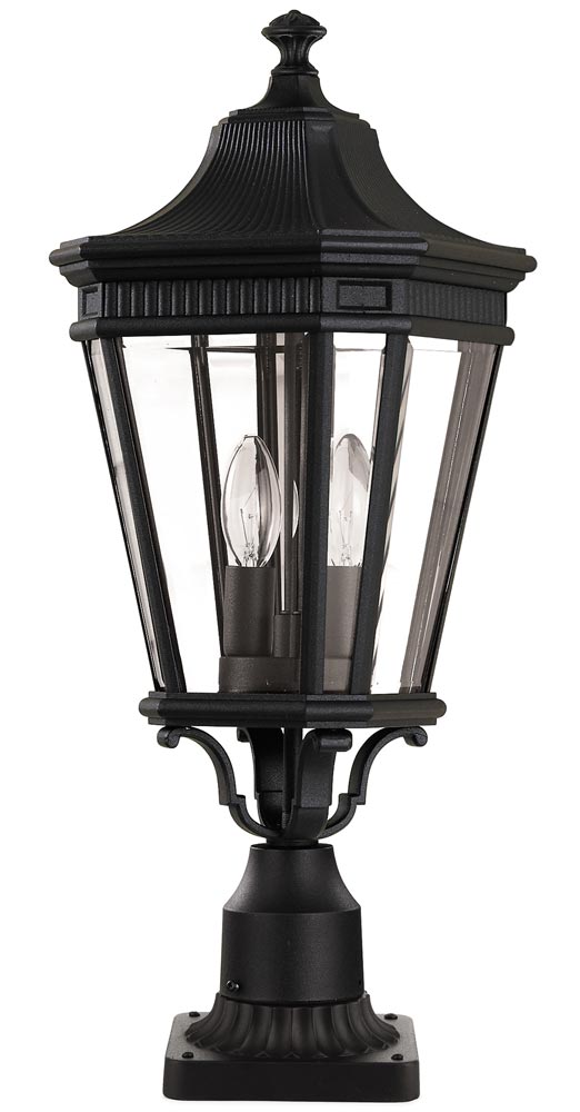 Feiss Cotswold Lane 2 Light Medium Outdoor Pedestal Lantern In Black Fecotsln3mbk Jpg