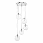 Federico 5 Light Cluster Pendant Chrome Dimpled Clear Glass