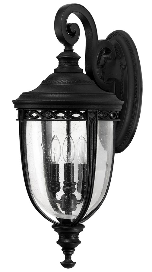 Feiss English Bridle 3 Light Large Outdoor Wall Lantern In Black