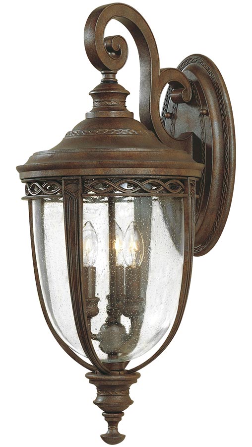 Feiss English Bridle 3 Light Large Outdoor Wall Lantern British Bronze